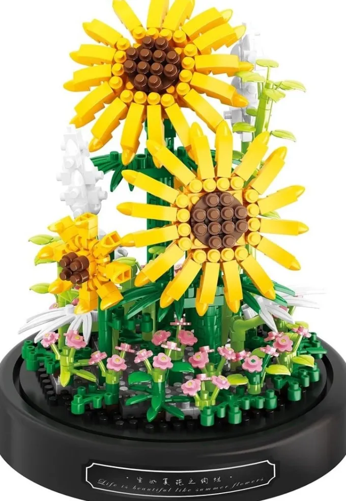 Balody Bouwset Yellow Sunflowers onder stolp
