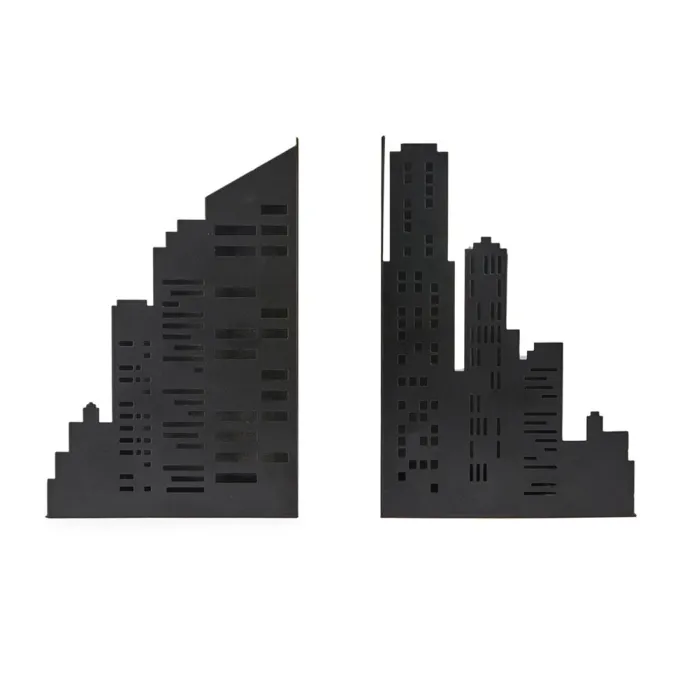 Balvi Boekensteun Skyline Lights zwart