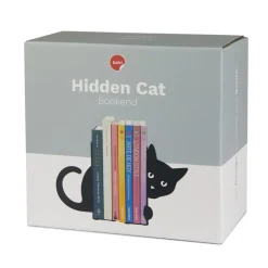 Balvi Boekensteun verborgen kat zwart metaal