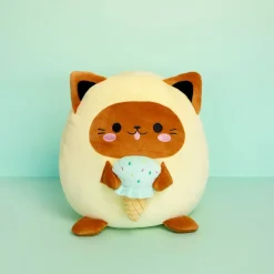 Balvi Katten kussen Fluffy Kawaii Minty Geel