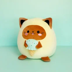 Balvi Katten kussen Fluffy Kawaii Minty Geel