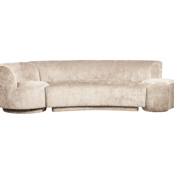BePureHome Combi-popular: bankje + fauteuil + poef naturel
