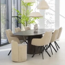 By Boo Eettafelstoel Bliss met armleuning - taupe