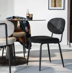 By Boo Eettafelstoel Cosmo zwart - Set van 2 - 1 showroommodel en 1 nieuwe stoel