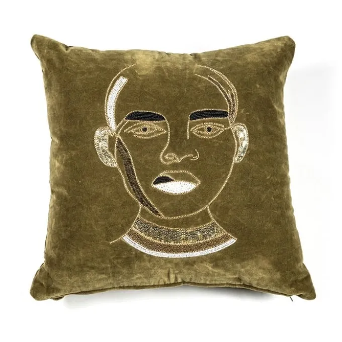 By Boo Kussen Dax - Trendy velvet sierkussen met kralen - Diverse kleuren