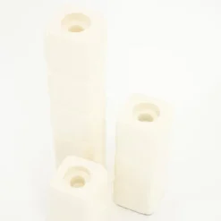 By Boo Set van 3 kandelaren Cube - beige