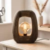 By Boo Tafellamp Gibs groot - bruin: Sfeervolle houten designlamp