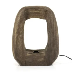 By Boo Tafellamp Gibs groot - bruin: Sfeervolle houten designlamp