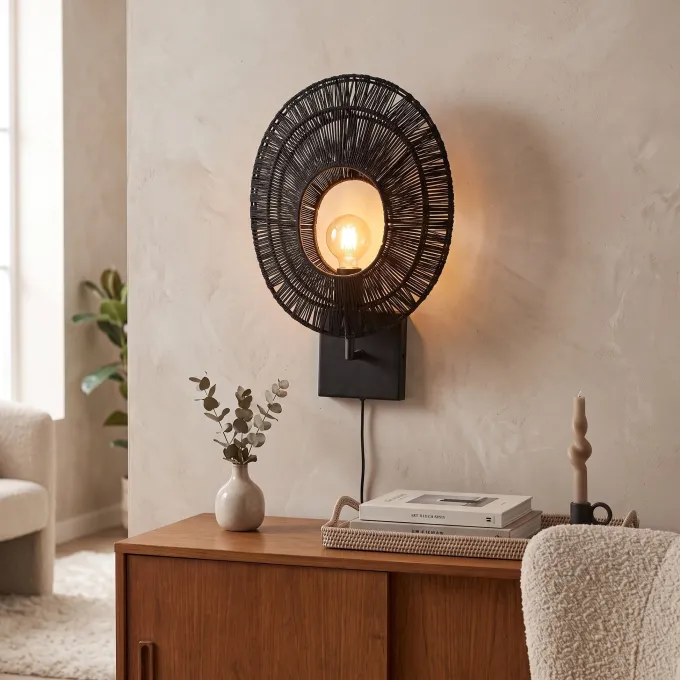By Boo Wandlamp Ovo - Stijlvolle zwarte wandlamp van By Boo