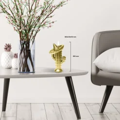 Candellana Kaars cactus met sombrero goud