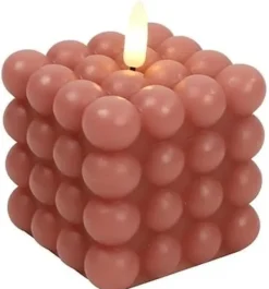 Countryfield Bolletjes kaars LED Lyon roze M