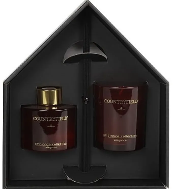 Countryfield Countryfield Elegance Gift Box - Geurstokjes en Geurkaars Rood