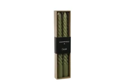 Countryfield Kaars Twirly set 2 kaarsen lichtgroen - diverse afmetingen