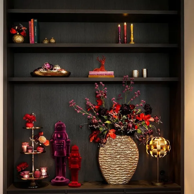 Countryfield Kandelaar en kaars Nuala LED L roze