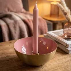 Countryfield Kandelaar schaal Madras oud roze - Beschikbaar in maat S en L