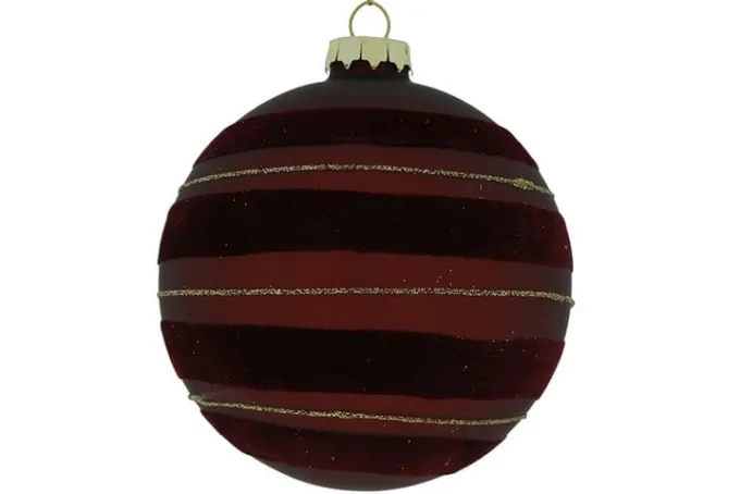 Countryfield Kerstbal Robee L donkerrood - Ø12CM
