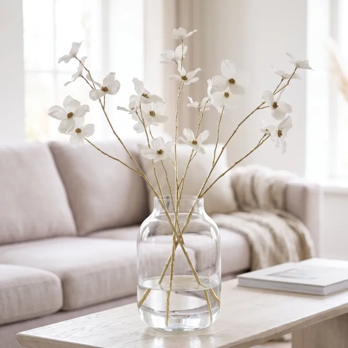 Countryfield Kunstbloem Sparkly Cornus S wit