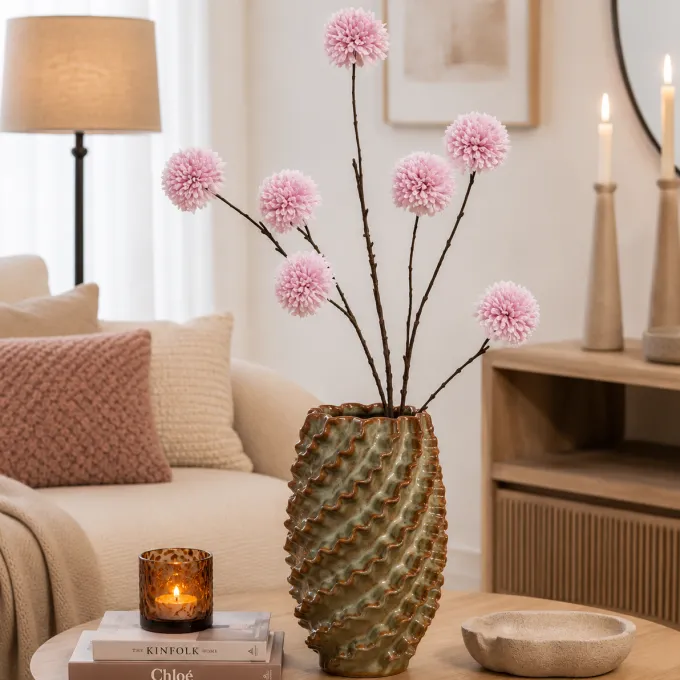 Countryfield Kunsttak Bloem Chrysanthemum lila - 77 x 42 x 107 cm