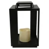 Countryfield Lantaarn met LED kaars Rennes zwart / wit outdoor S