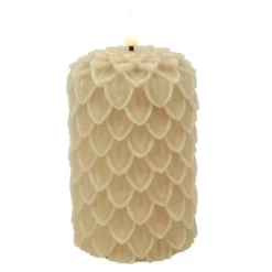 Countryfield LED-B Kaars Dennenkegel Lyon M beige - 8,5 x 8,5 x 12,5 cm