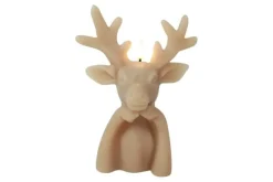 Countryfield LED Kaars Hert Lyon L beige pootjes - 10,5 (l) x 7,5 (b) x 18 (h) cm