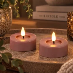 Countryfield Maxi theelicht Ø6,7CM LED Patio set van 2 roze