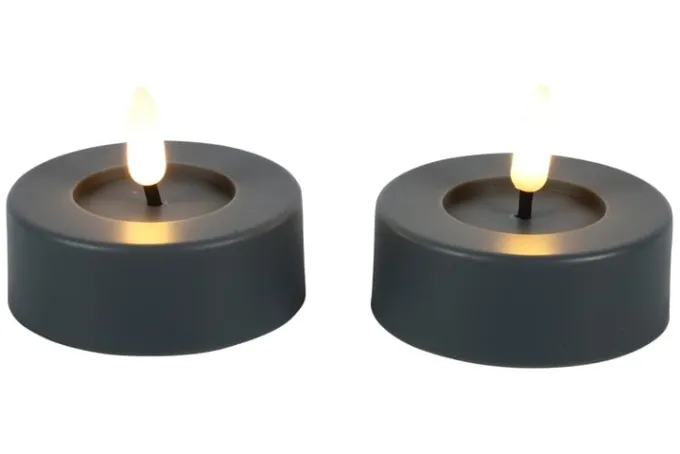 Countryfield Maxi theelicht Ø6,7CM LED Patio set van 2 grijs