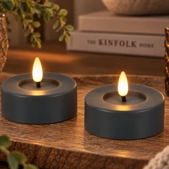 Countryfield Maxi theelicht Ø6,7CM LED Patio set van 2 grijs