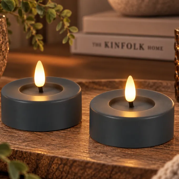 Countryfield Maxi theelicht Ø6,7CM LED Patio set van 2 grijs
