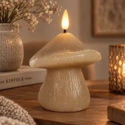 Countryfield Paddestoel kaars LED Lyon S beige