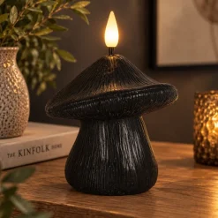 Countryfield Paddestoel kaars LED Lyon S zwart