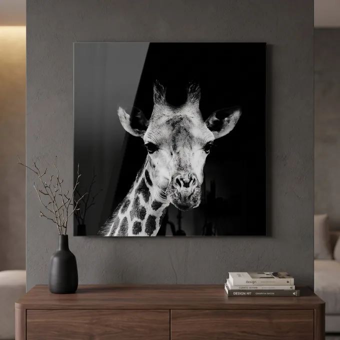 Countryfield Schilderij Mocambo zwart vierkant - Glazen wanddecoratie