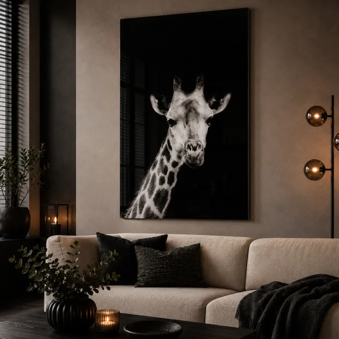 Countryfield Schilderij Mocambo zwart rechthoek - Glazen wanddecoratie