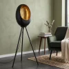 Countryfield Staande lamp E27 Eggy zwart goud van Countryfield
