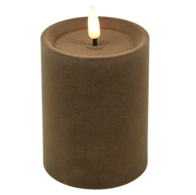 Countryfield Stompkaars Lyon LED velvet taupe M - Ø 7,5 x 10 cm