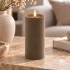 Countryfield Stompkaars Lyon LED velvet taupe M - Ø 10 x 20 cm