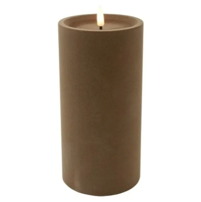Countryfield Stompkaars Lyon LED velvet taupe M - Ø 10 x 20 cm