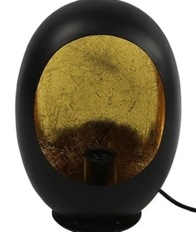 Countryfield Tafellamp E27 Eggy Zwart/Goud Groot - Industriële Sfeermaker