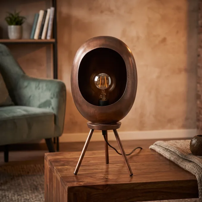 Countryfield Tafellamp E27 Eggy S Antiek Koper - Industrieel Design