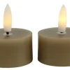 Countryfield Theelicht rustiek Ø4CM LED Lyon beige - set van 2