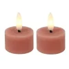 Countryfield Theelicht rustiek Ø4CM LED Lyon roze - set van 2