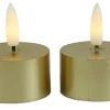 Countryfield Theelicht rustiek Ø4CM LED Lyon goud - set van 2