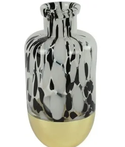 Countryfield Vaas Bilbao fles zwart wit goud S