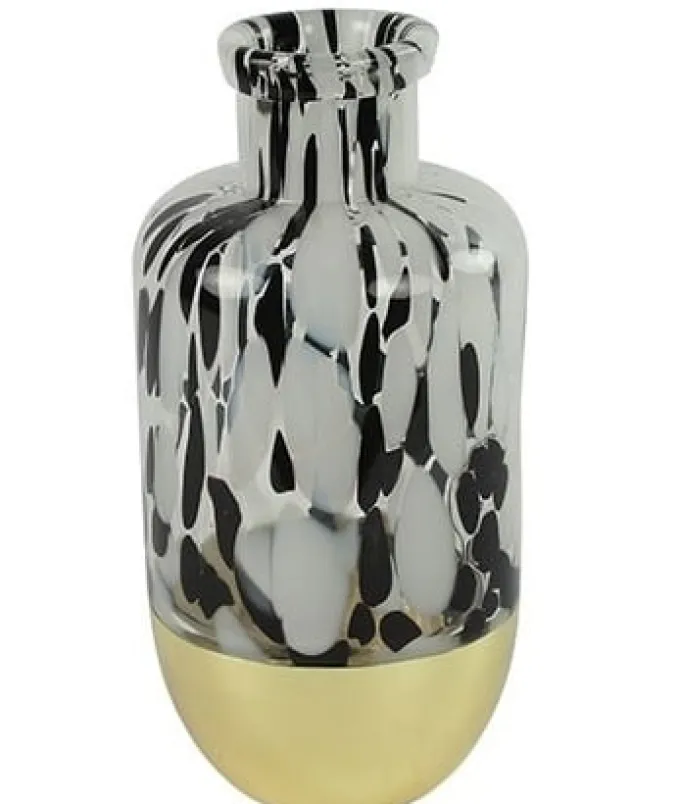 Countryfield Vaas Bilbao fles zwart wit goud S