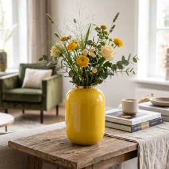 Countryfield Vaas Madras geel - Beschikbaar in maat S en L