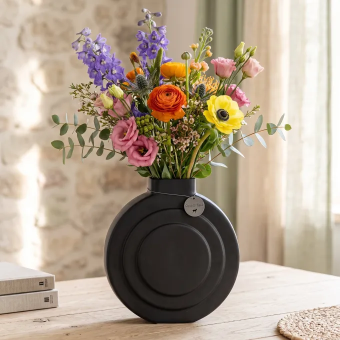 Countryfield Vaas no1 Paige zwart - Stijlvolle decoratieve vaas