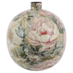 Countryfield Vaas Peony L roze/wit rond