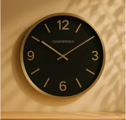 Countryfield Wandklok Copper L zwart / goud Ø 50 cm
