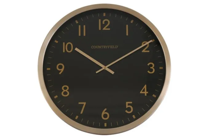 Countryfield Wandklok Copper M zwart goud Ø 40 cm