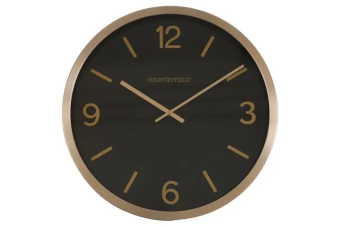 Countryfield Wandklok Copper M zwart / goud Ø 40 cm